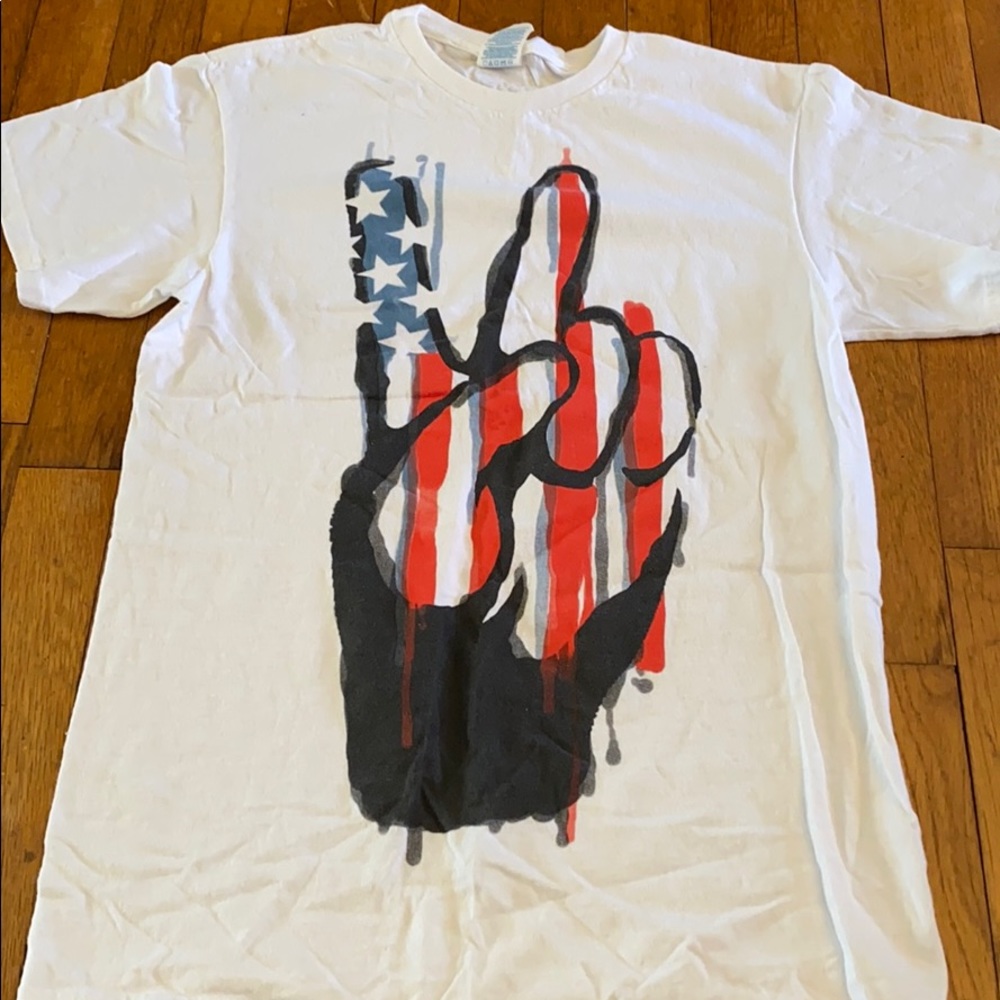 Patriotic Red, white, blue peace sign tee